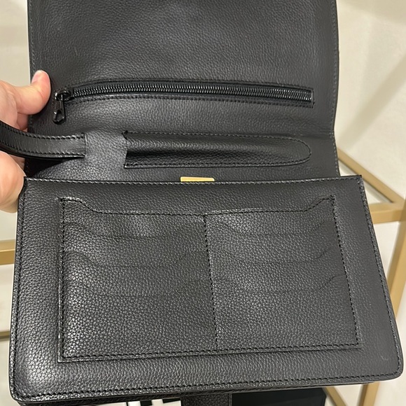 Bally Black Leather Clutch with Gold Accents - Picture 10 of 14